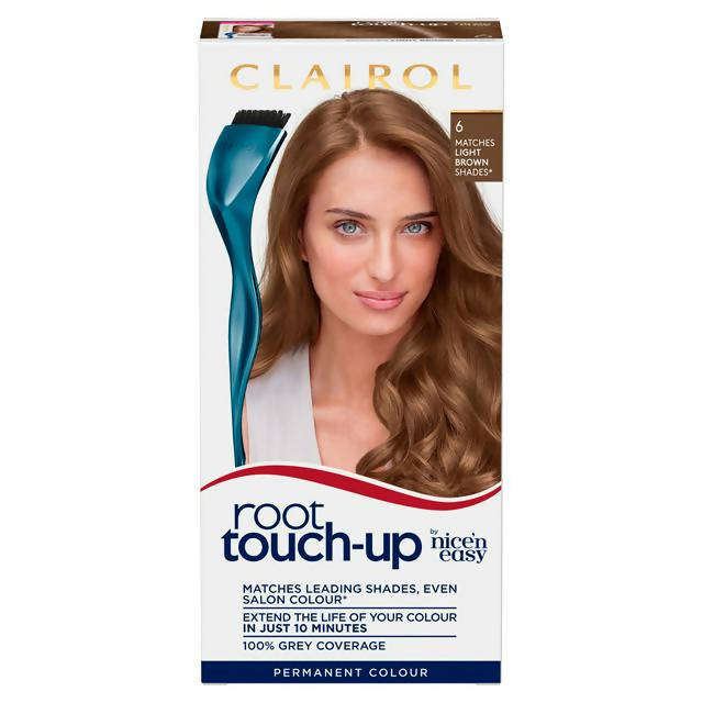 Clairol Root Touch-Up Hair Dye Light Brown 6 Beauty at home Sainsburys   