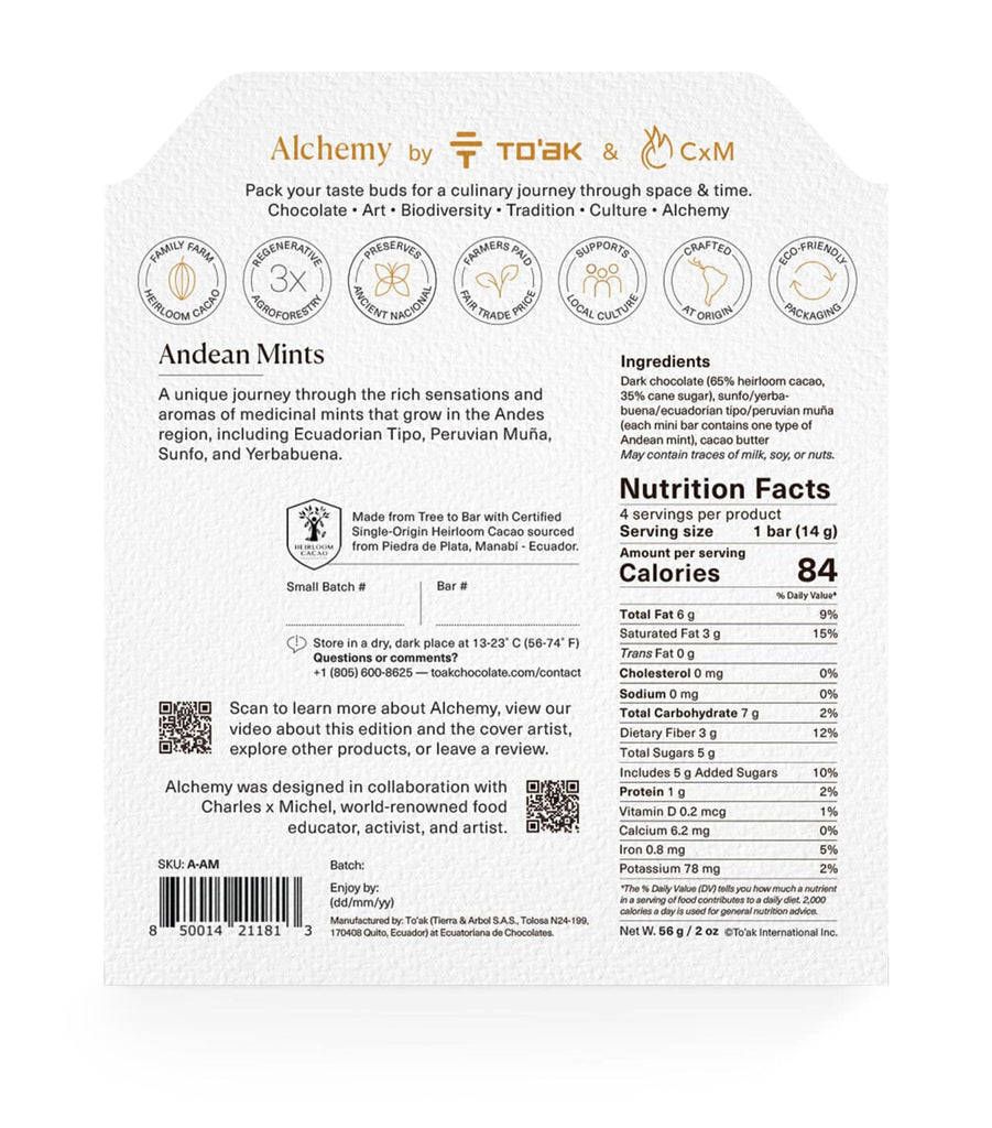 Alchemy Andean Mint Dark Chocolate Bars (56g)