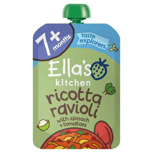 Ella's Kitchen Rockin' Ricotta Ravioli with Spinach + Tomatoes 7+ Months 130g Baby Food McGrocer Direct   