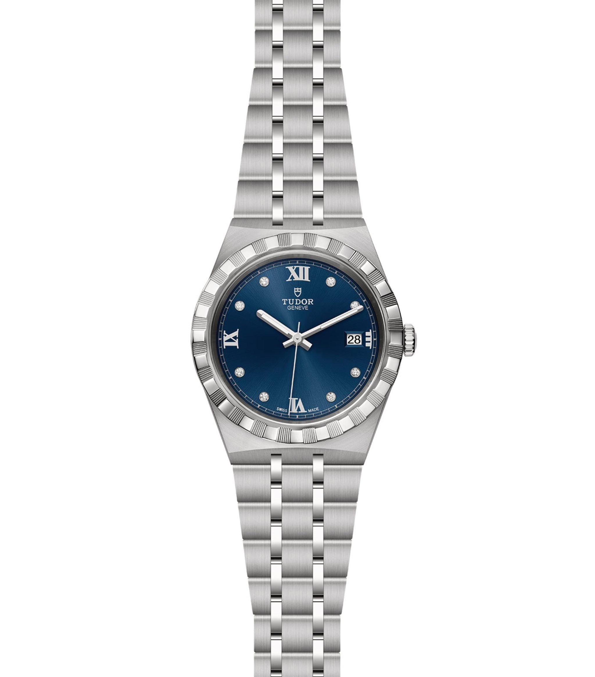 Royal Stainless Steel and Diamond Watch 38mm GOODS Harrods   