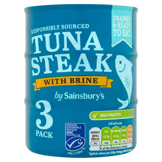 Sainsbury's Tuna Steak in Brine 3x120g