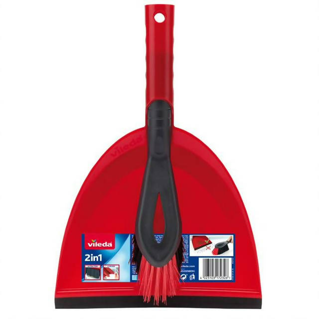 Vileda Red Handled Dustpan Set