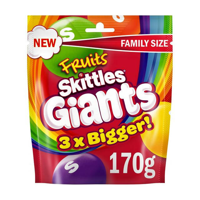 Skittles Giants Fruit Sweets Pouch Bag 170g