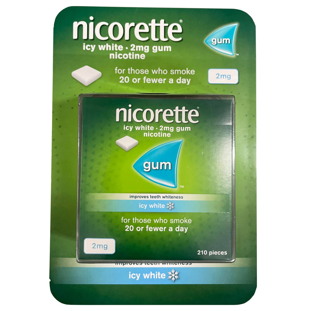 Nicorette Icy White Gum 2mg, 210 Count Pharmacy Costco UK   