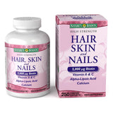 Nature's Bounty High Strength Hair, Skin & Nails Food Supplement, 250 Coated Caplets - McGrocer