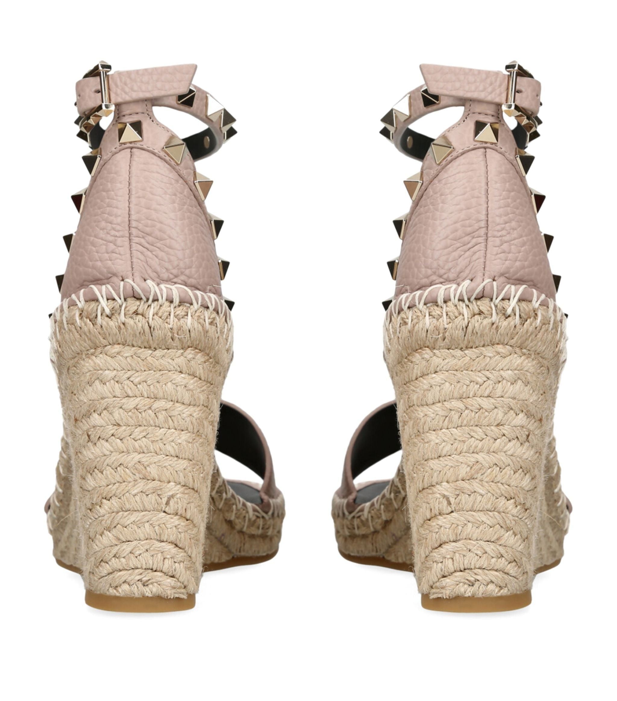 Leather Rockstud Espadrille Wedges 105 GOODS Harrods   