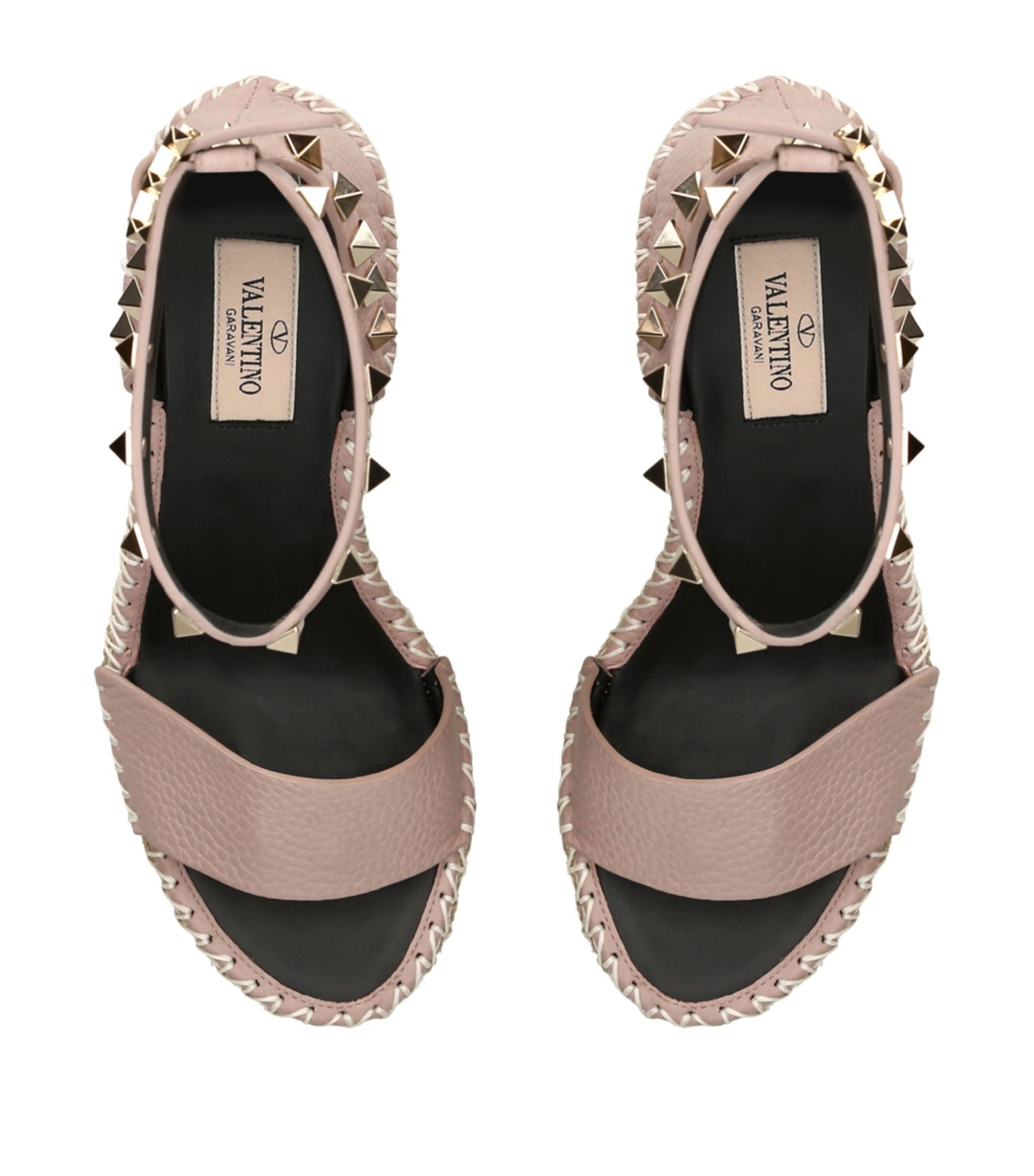 Leather Rockstud Espadrille Wedges 105 GOODS Harrods   