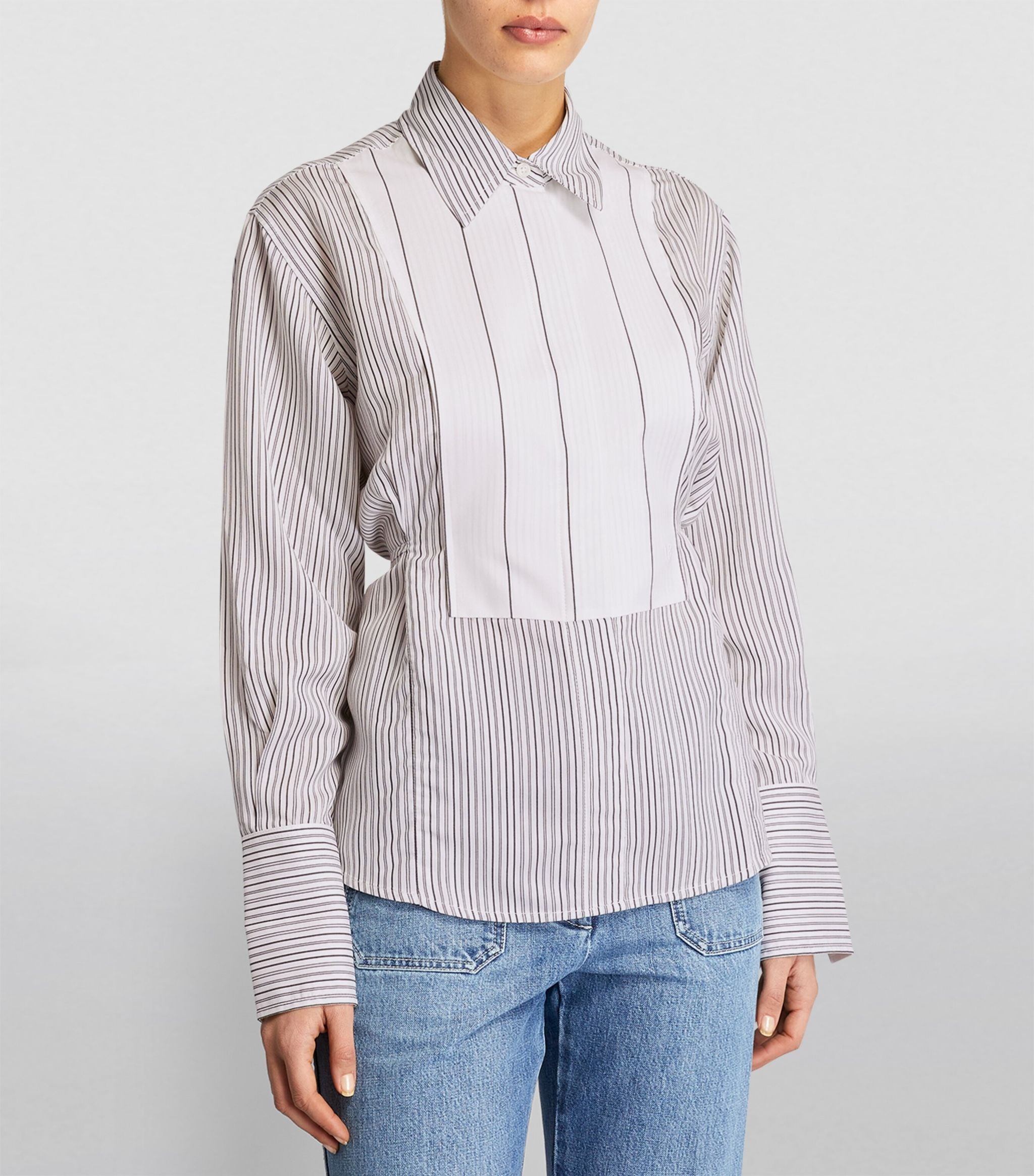 Striped Plastron Shirt GOODS Harrods   