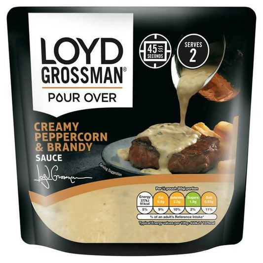 Loyd Grossman Pour Over Sauce Peppercorn & Brandy 170g Traditional & packet sauces Sainsburys   