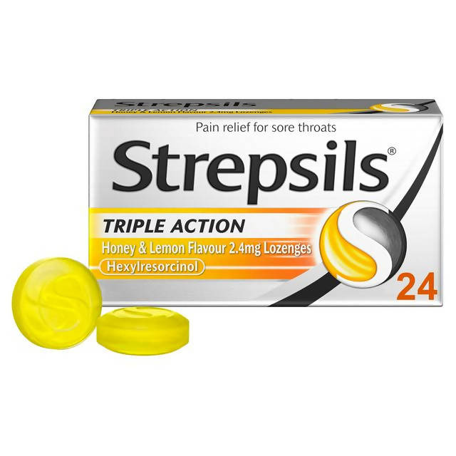 Strepsils Extra Honey & Lemon Sore Throat Pain Relief Lozenges x24