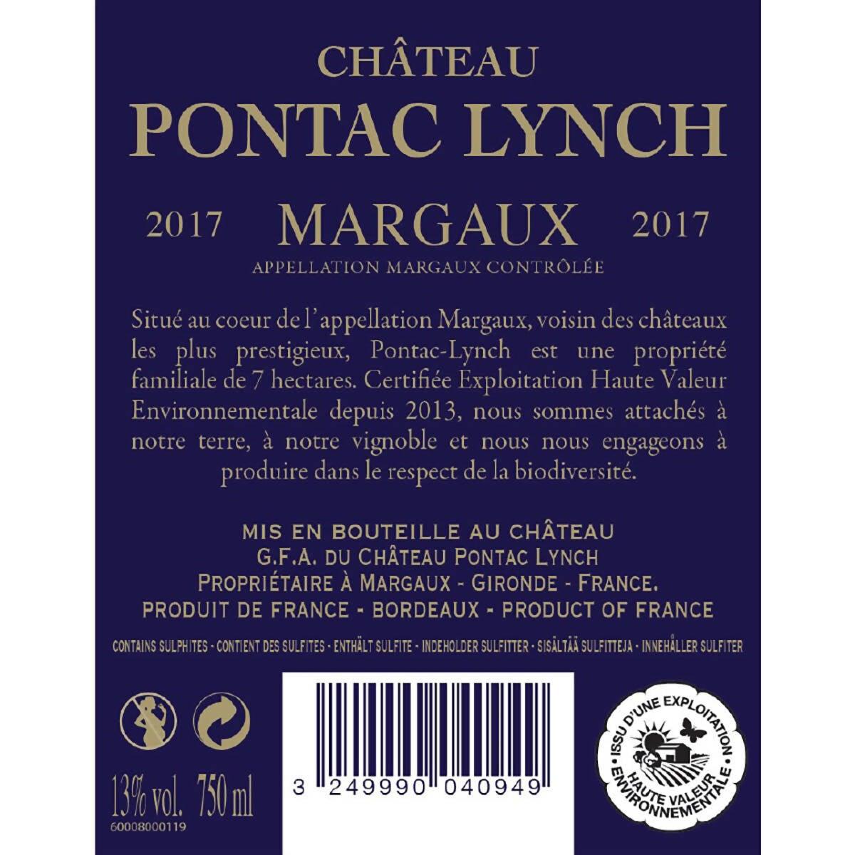 Chateau Pontac Lynch 2017 Margaux, 75cl Wine Costco UK   