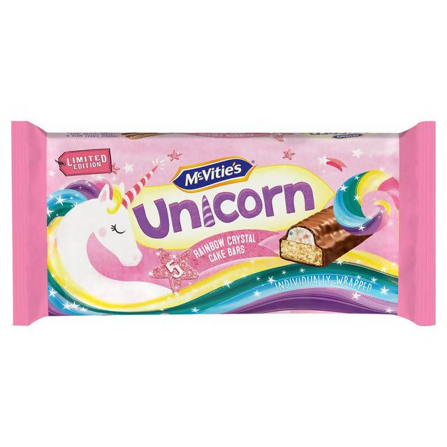 McVitie's Limited Edition Unicorn Rainbow Crystal Cake Bars x5