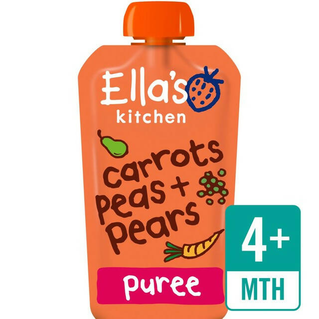 Ella's Kitchen Carrots, Peas & Pears Organic Puree Pouch, 4 mths+ 120g Baby Organic Foods McGrocer Direct   