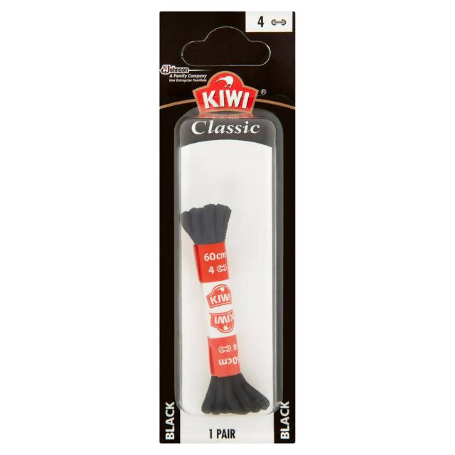 Kiwi Shoe Laces, Black 60cm