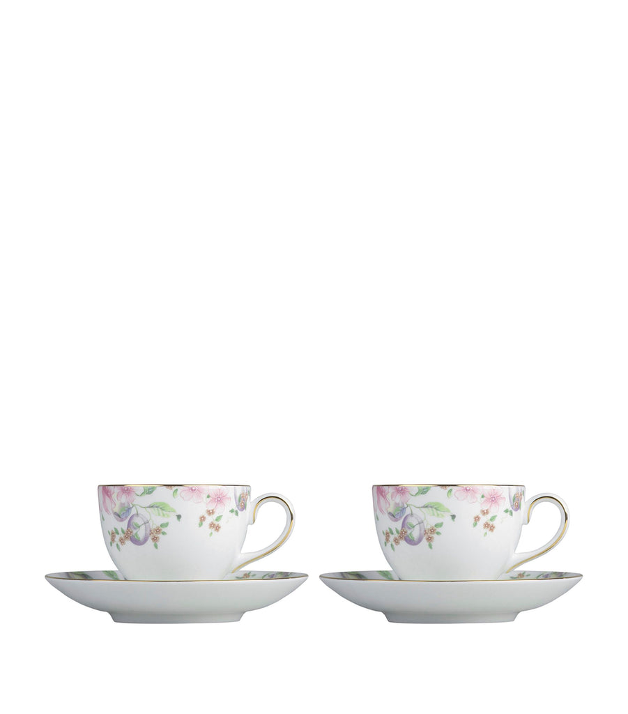 Sweet Plum Teacups and Saucers (Set of 2)