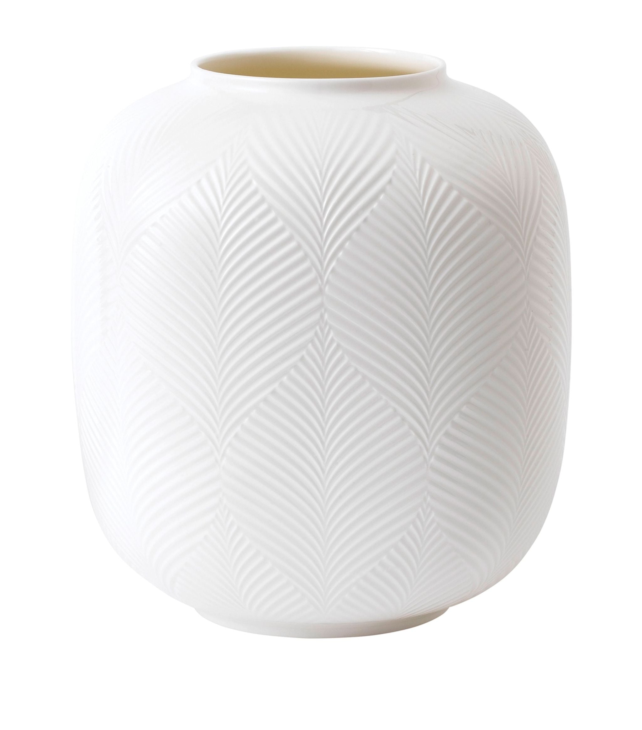 White Folia Rounded Vase (21cm) GOODS Harrods   