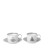 Winter White Teacups and Saucers (Set of 2) GOODS Harrods   