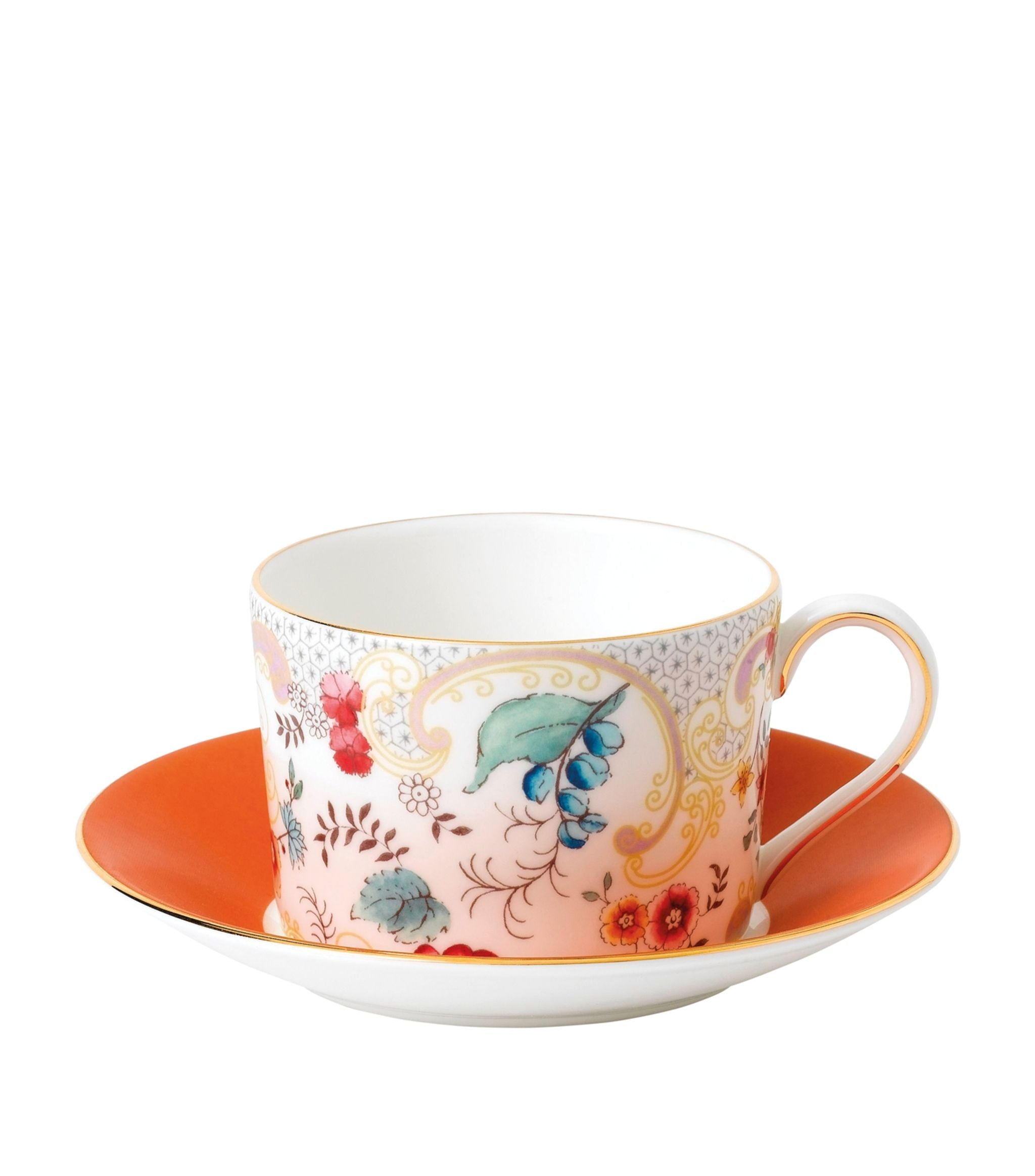 Wondtw R. Flowers Teacup & Saucer Bxd GOODS Harrods   