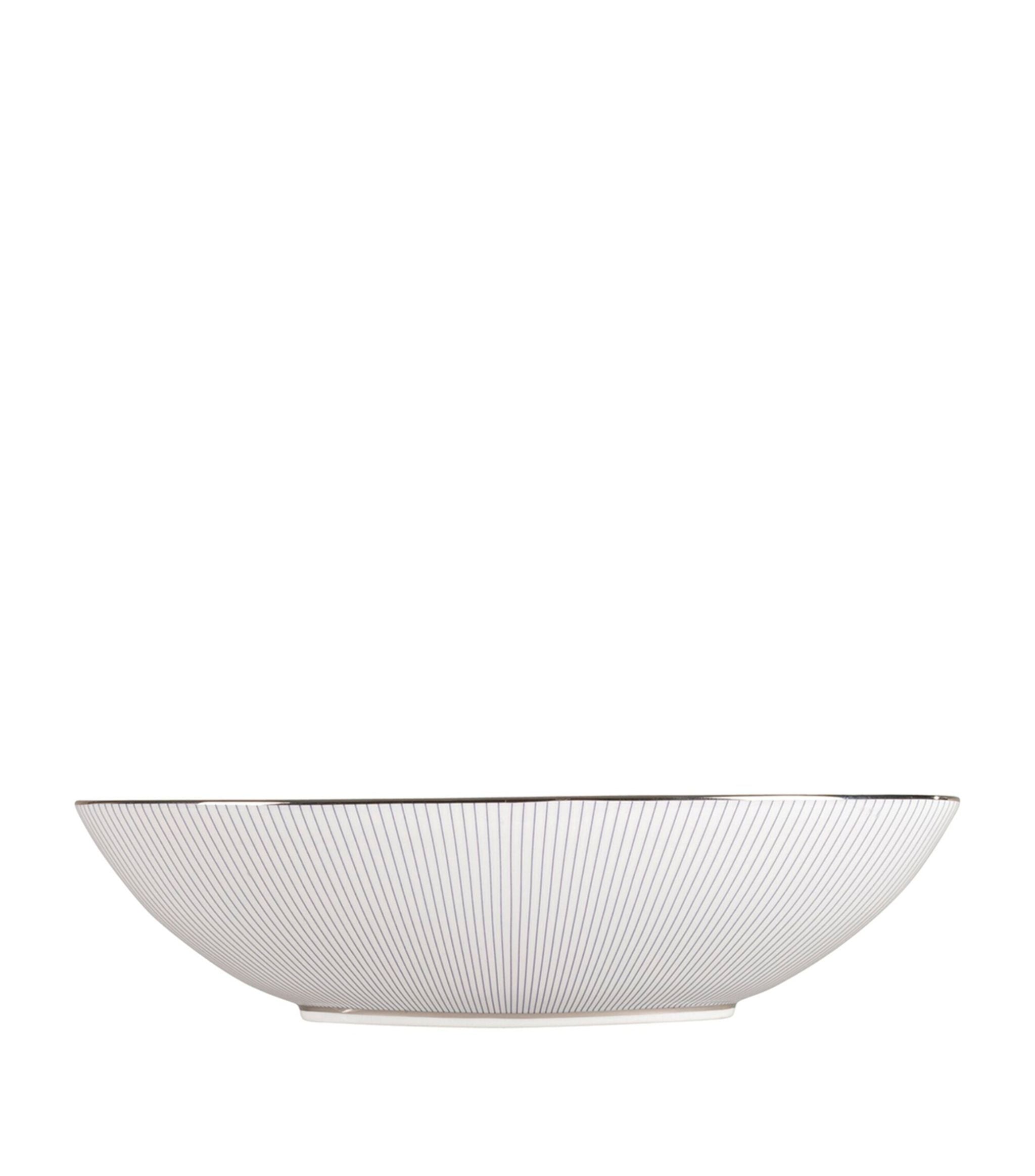 x Jasper Conran Pinstripe Serving Bowl (31cm) GOODS Harrods   