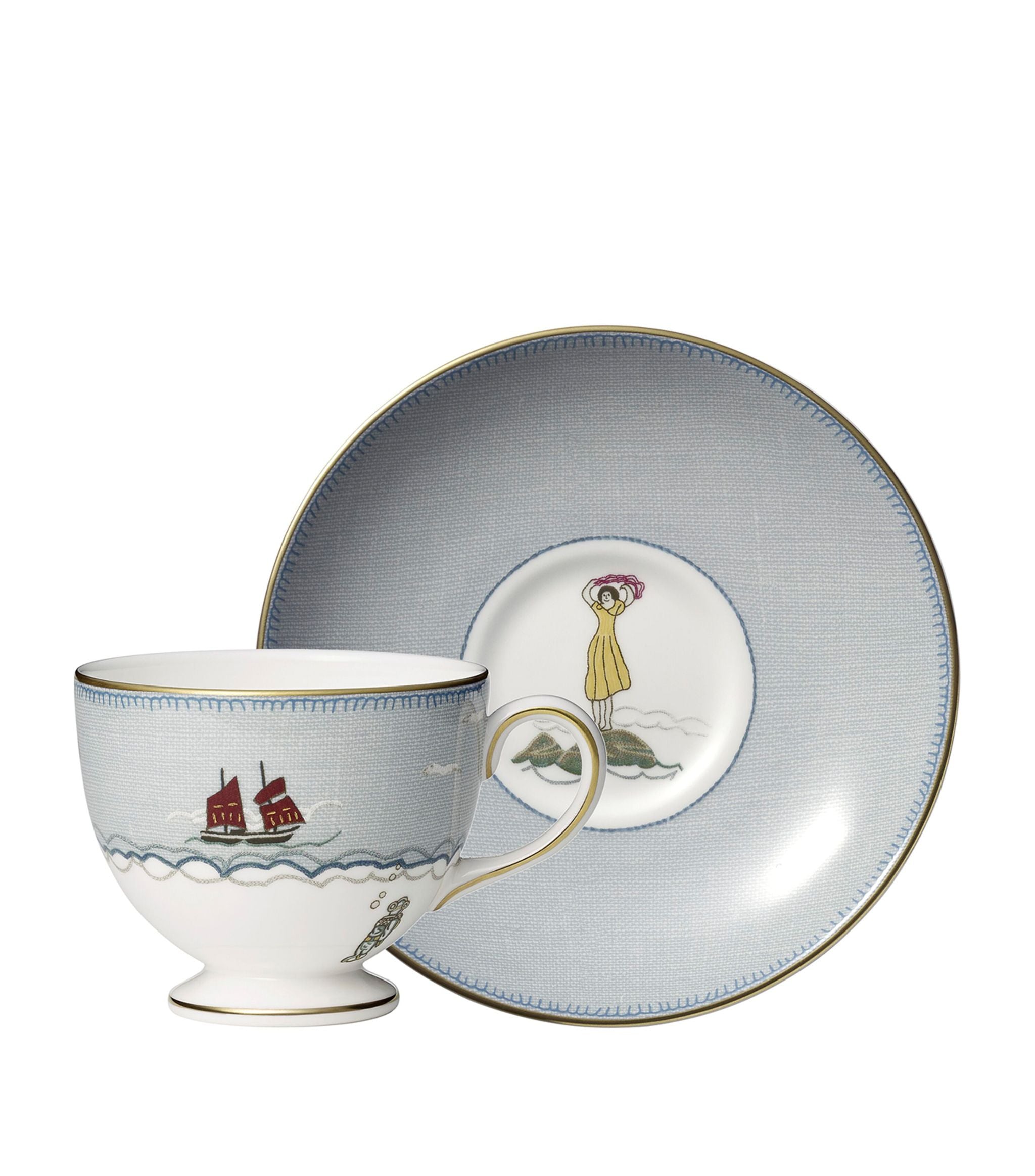 x Kit Kemp Sailor’s Farewell Teacup and Saucer GOODS Harrods   