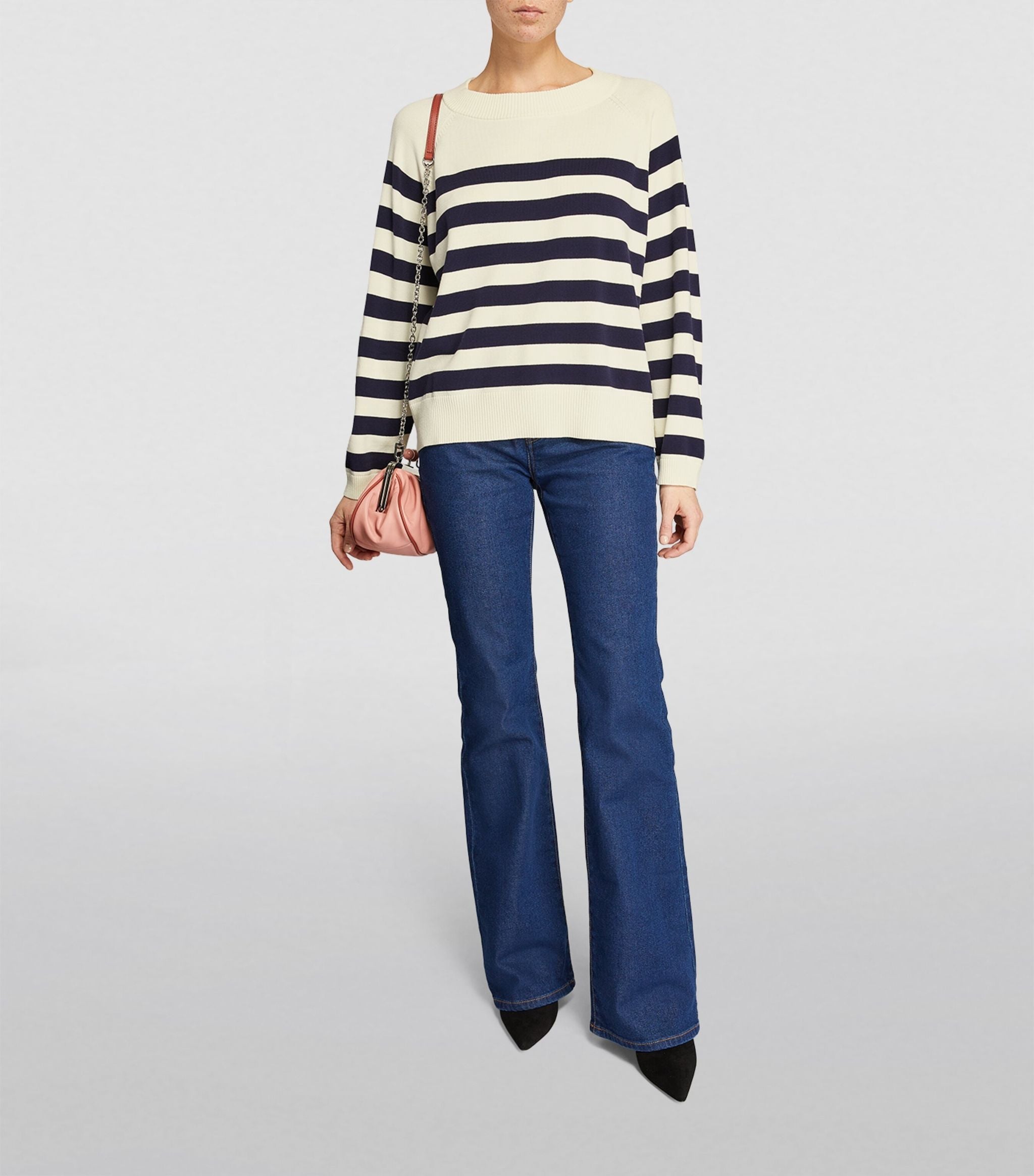 Striped Cable-Knit Sweater GOODS Harrods   