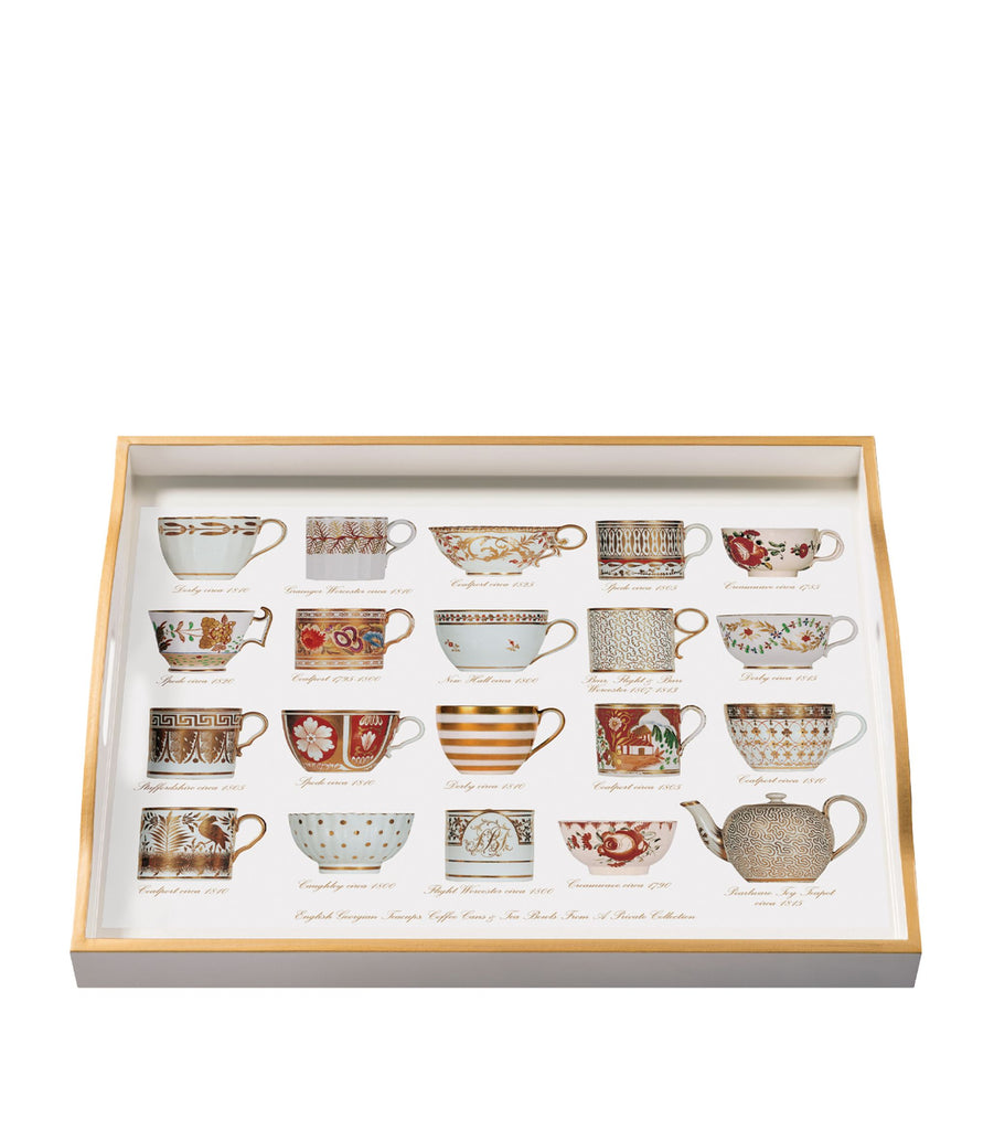 WN ANTIQUE CUPS LARGE WHITE TRAY