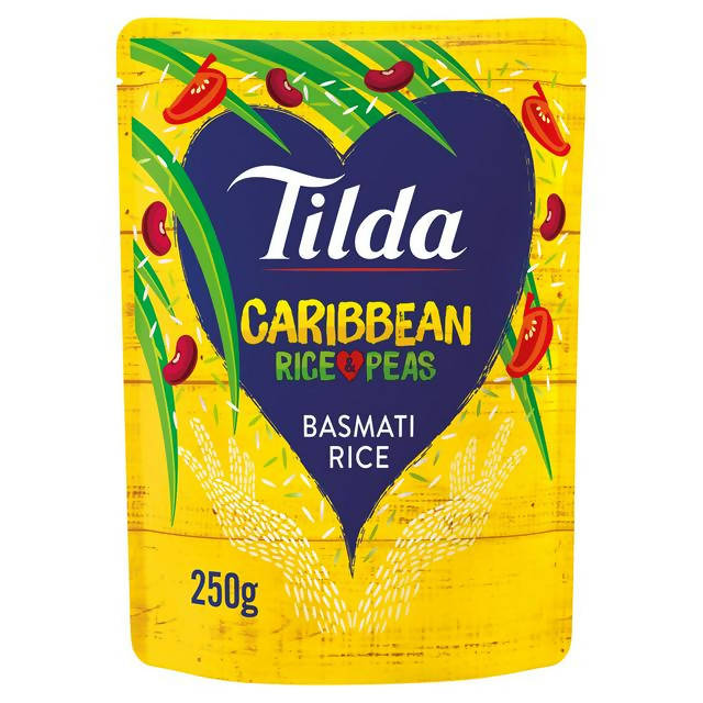 Tilda Caribbean Rice and Peas Basmati Rice 250g - McGrocer
