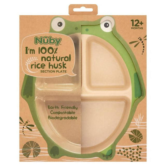 Nuby Rice Husk Section Plate 12+ Months accessories Sainsburys   