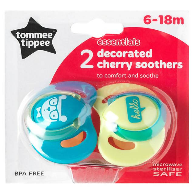 Tommee Tippee Decorated Cherry Soothers 6-18m x2 accessories Sainsburys   