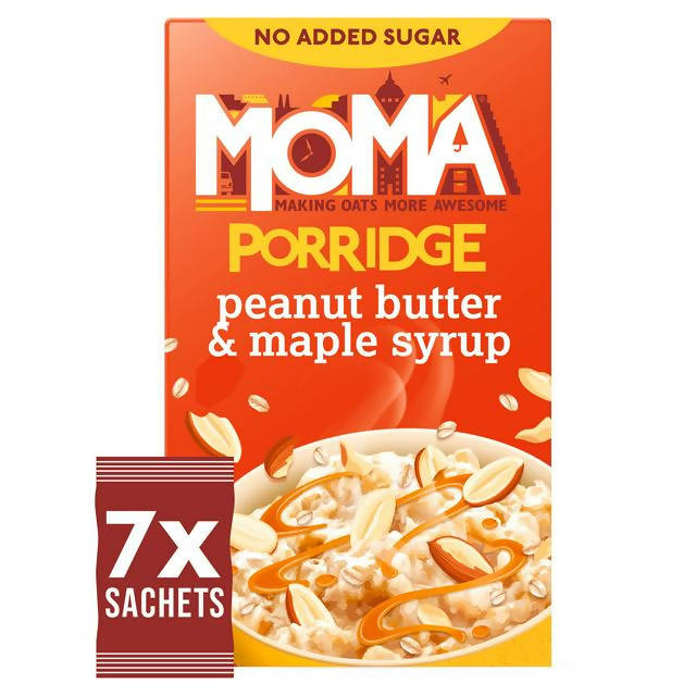 Moma Porridge Peanut Butter & Maple Syrup Sachets x8 Porridge & oats Sainsburys   