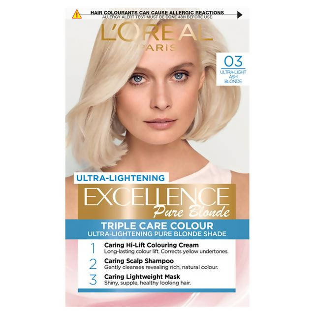 L'Oreal Paris Excellence Ultra Light Permanent Hair Dye Ash Blonde 03 Beauty at home Sainsburys   