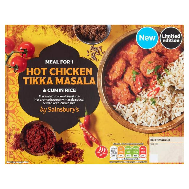 Sainsbury's Hot Chicken Tikka Masala & Cumin Rice 400g (Meal for 1)