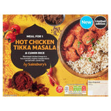 Sainsbury's Hot Chicken Tikka Masala & Cumin Rice 400g (Meal for 1) FOOD CUPBOARD Sainsburys   