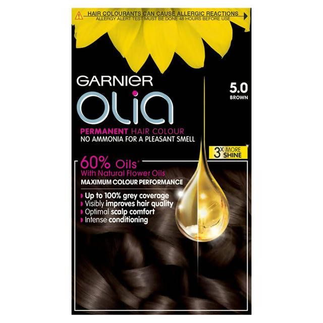 Garnier Olia Permanent No Ammonia Hair Dye Brown 5.0 Brunette Sainsburys   