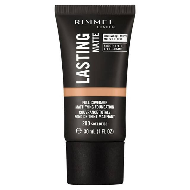 Rimmel London Lasting Matte Foundation Soft Beige 30ml All Sainsburys   