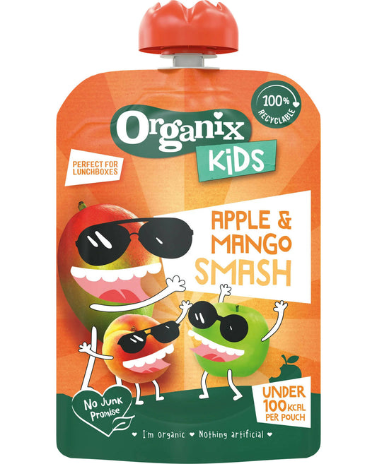 Organix KIDS Mango & Apple Smash Pouch Case 6x100g Organic Food McGrocer Direct   