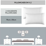 Purity Home Easy-care 400 Thread Count Cotton Pillowcases, 2 Pack in White Pillowcases Costco UK   