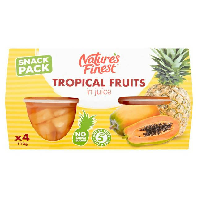 Nature's Finest Tropical Fruits in Juice 4x113g Food cupboard essentials Sainsburys   