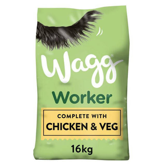 Wagg Worker Complete Chicken & Veg Dry Dog 16kg Dog Food & Accessories Sainsburys   