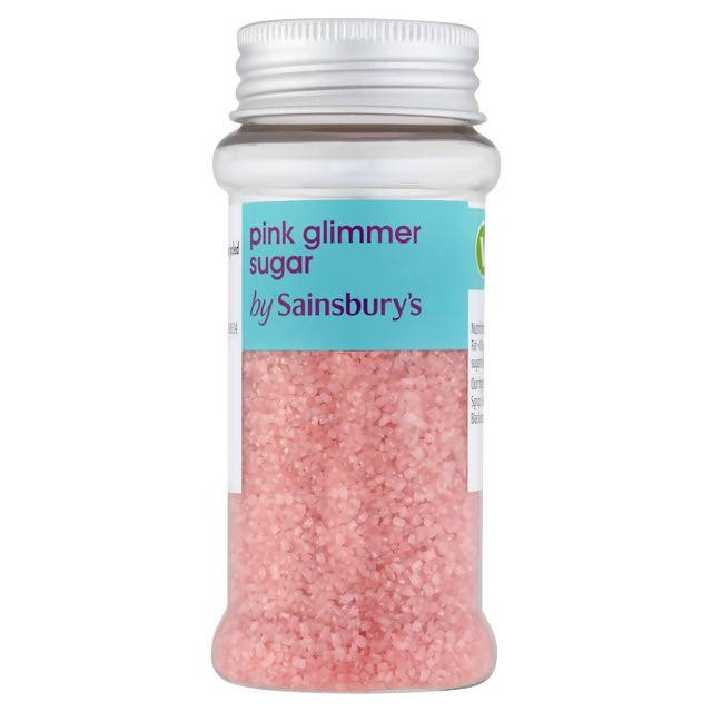 Sainsbury's Glimmer Sugar Pink 75g Decorations toppings & fillings Sainsburys   