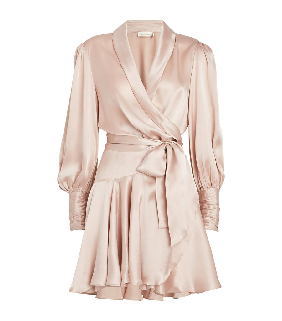 Silk Wrap Mini Dress