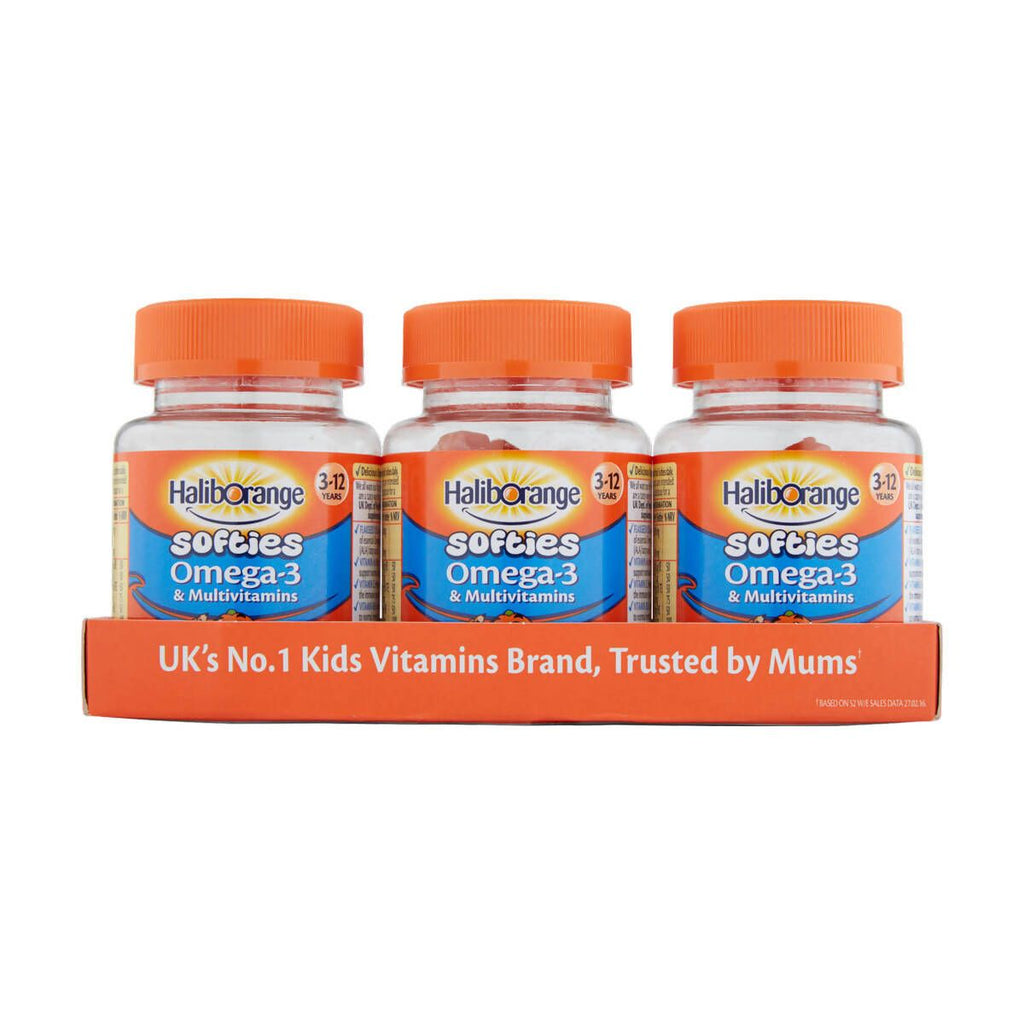 HalibOrange Softies Omega 3 & Multivitamins, 3 x 30 Count